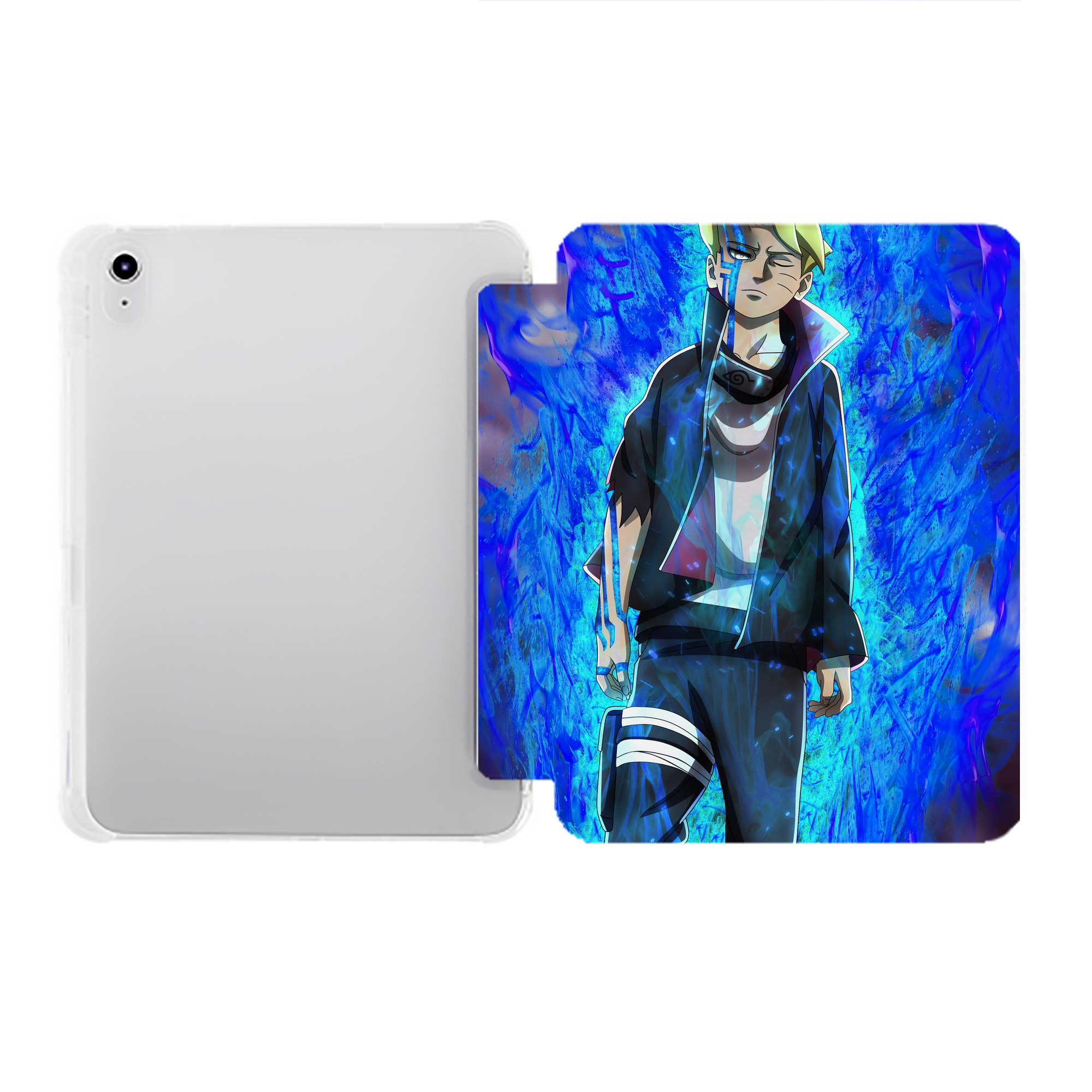 （画像用） NARUTO -ナルト- NARUTO -ナルト- 疾風伝 IPad ケース ペン収納付き 三つ折りスタンド PUレザー×シリコン 対応機種9.5/10.5/10.9インチ